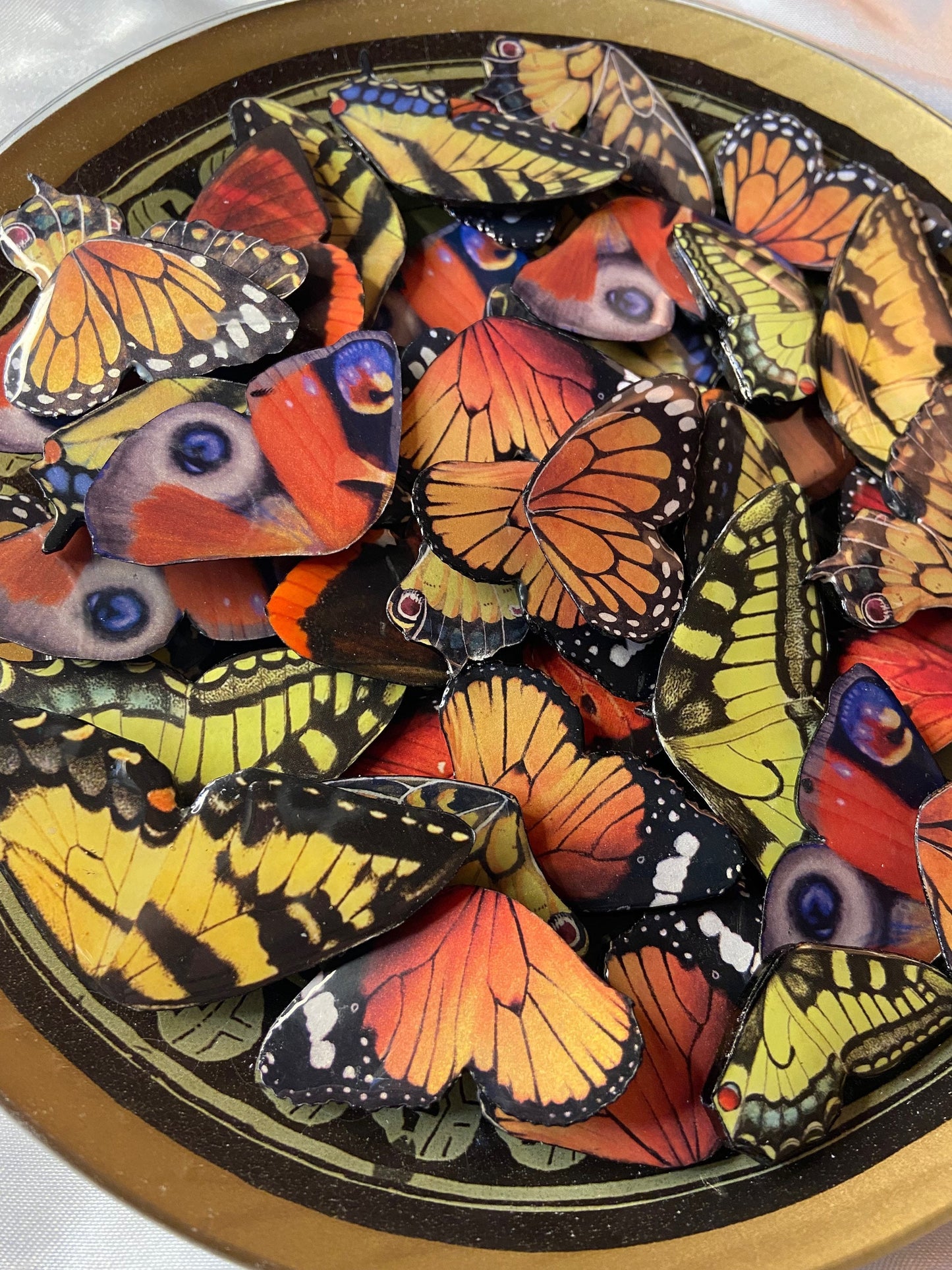 Butterfly Wings- Orange & purple upcycled paper earrings, fairy cottage core jewelry