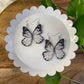 Butterfly Wings- White upcycled paper earrings, cottage fairy core ethereal jewelry