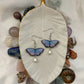 Mini Butterflies- Upcycled purple paper butterflies with pearl drop dangle bead