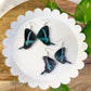 Butterfly Wings- Turquoise & black upcycled paper faux fairy wing jewelry
