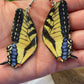 Butterfly Wings- Upcycled paper earrings, yellow swallowtail cottage core novelty jewelry