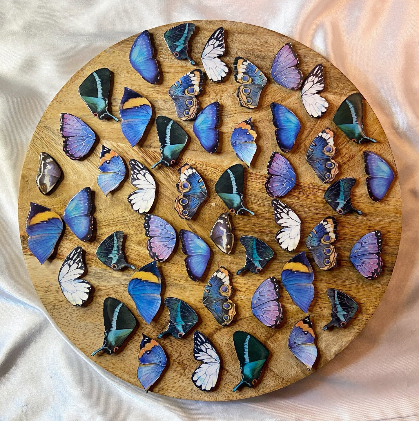 Butterfly wings- “Blue Buckeye” upcycled paper earrings, statement jewelry