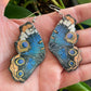 Butterfly wings- “Blue Buckeye” upcycled paper earrings, statement jewelry