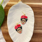 Frida Kahlo- Handpainted polymer clay stud dangle earrings