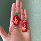 Hot Hot Sauce- Polymer clay mini spicy sauce novelty earrings, Sriracha inspired jewelry